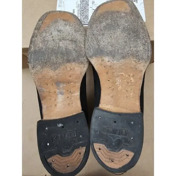 Semental Rancho Mens Black Western Chelsea Boots Leather Rodeo Square Toe 27.5 9